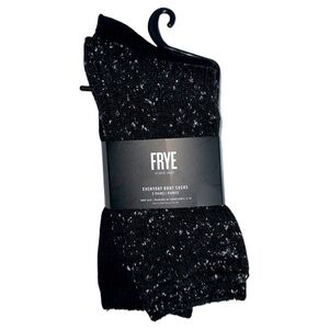 FRYE 2 Pairs Everyday Boot Socks Black & Speckle Women's Shoe Size 5-10 NWT